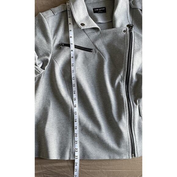 Moto Jacket Sz 22 Lane Bryant Gray Rayon Biker Style Motorcycle Rockabilly Punk - Picture 11 of 11